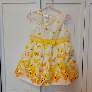 NEW 2T Toughskins Yellow Butterfly Dress